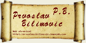 Prvoslav Bilimović vizit kartica